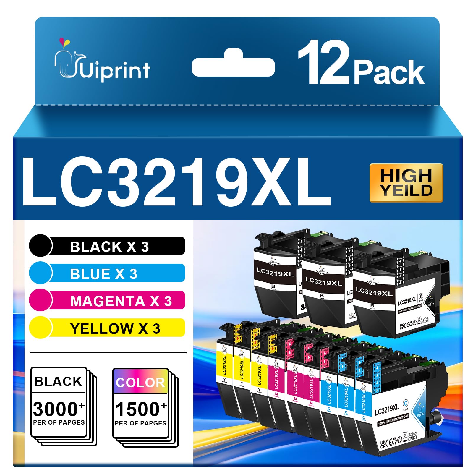 LC3219XL Ink Cartridges for Brother LC3219 LC3217 Ink Cartridges Multipack for MFC-J5730DW MFC-J6930DW MFC-J5330DW MFC-J5335DW MFC-J5930DW MFC-J6530DW MFC-J6935DW (Pack of 12)-image-48