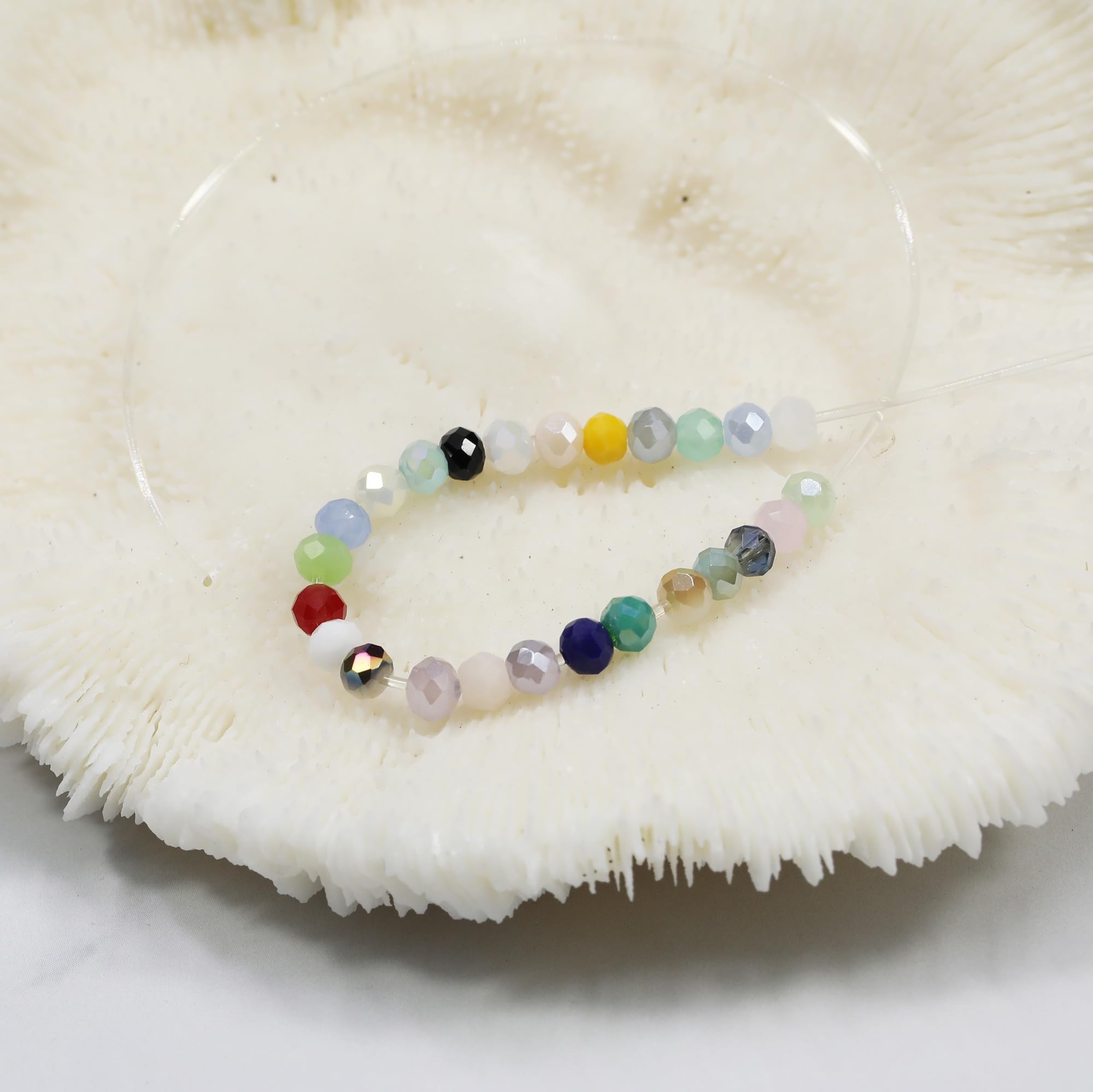 Bala&Fillic 3mm Glass Briolette and Rondelle Crystal Beads - Opaque Color Assorted 24 Colors with Container Box (Total 2400pcs) - Image 4