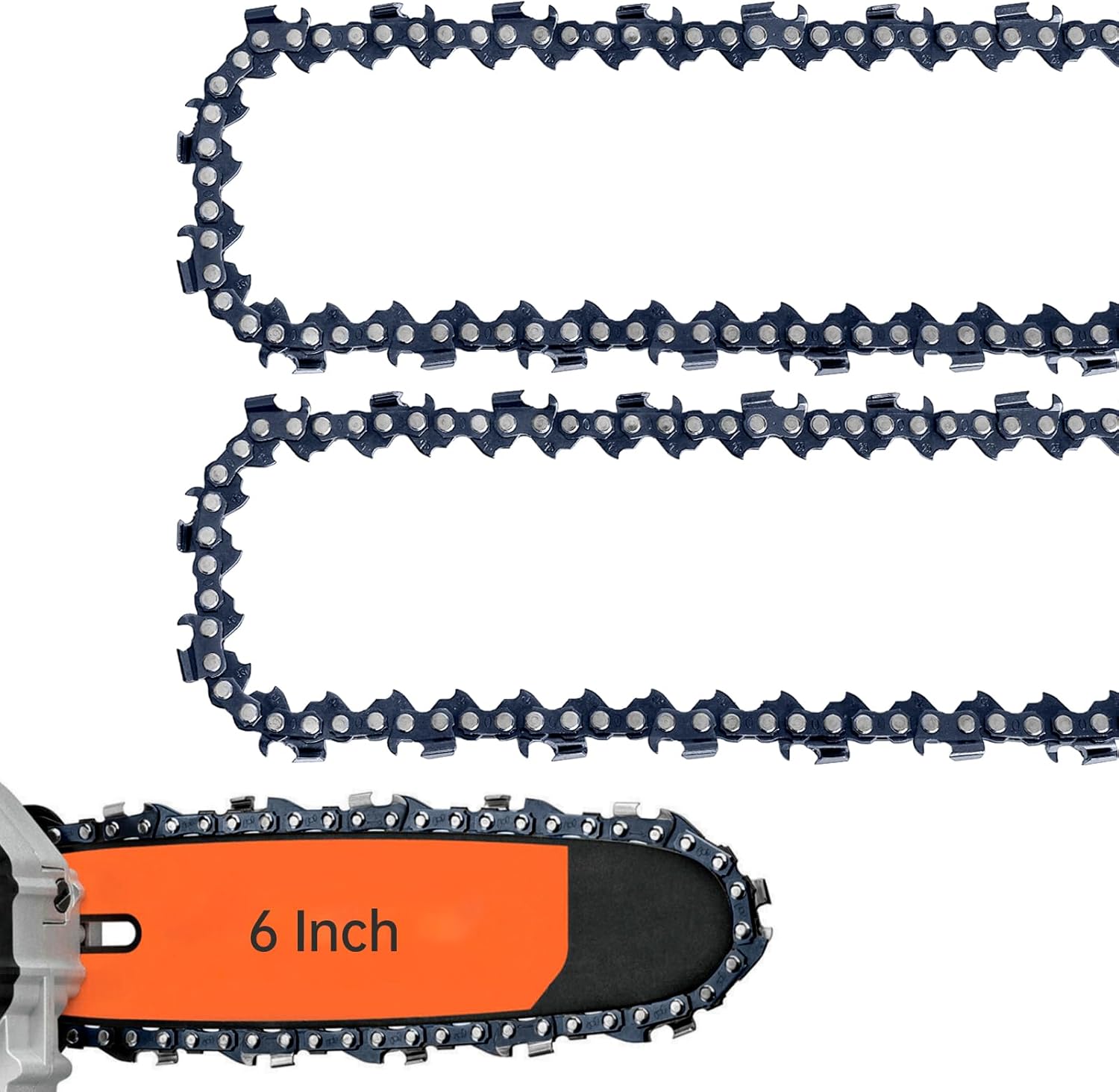 Ecreban 6 Inch Chainsaw Chains, 1/4" LP Pitch, 043" Gauge