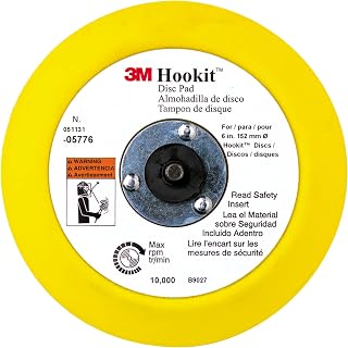 3M Hookit 05776 6-Inch Disc Pad - Medium Density Foam Backing Plate for Auto Body Sanding & Polishing, Easy Hook & Loop Swap