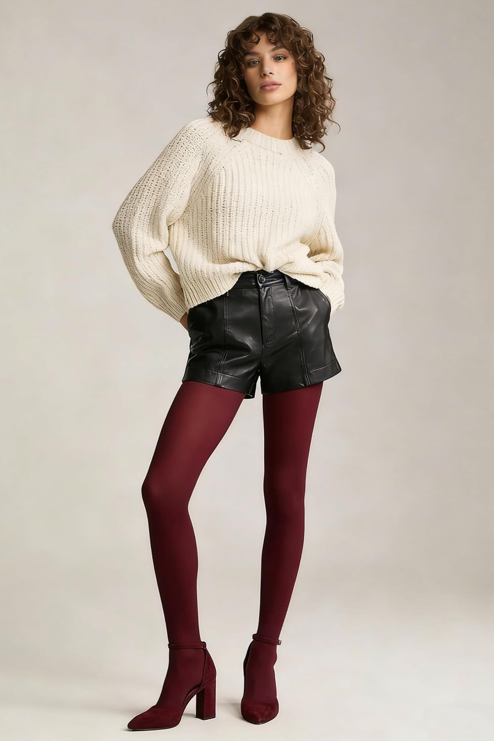 HeyUU Women's 80D Ultra Soft Opaque Tights, High Waist Solid Color Footed Pantyhose with 29 Colors