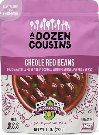 A Dozen Cousins Creole Red Kidney Beans, Plant Protein & Fiber, 1-Pack