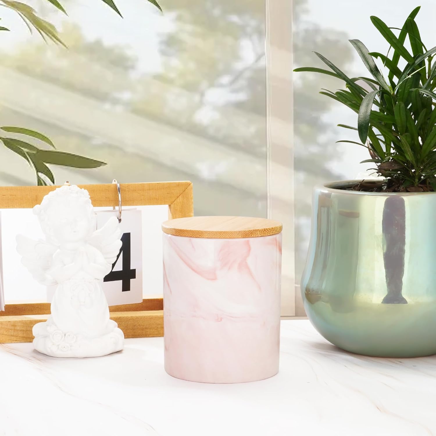 SOITIS Ceramic Small Urn for Human Ashes Keepsake, 4.13 Inch Memorial Urn for Ashes, Mini Cremation Urn for Women Men, Funeral Pink Keepsake - Image 4