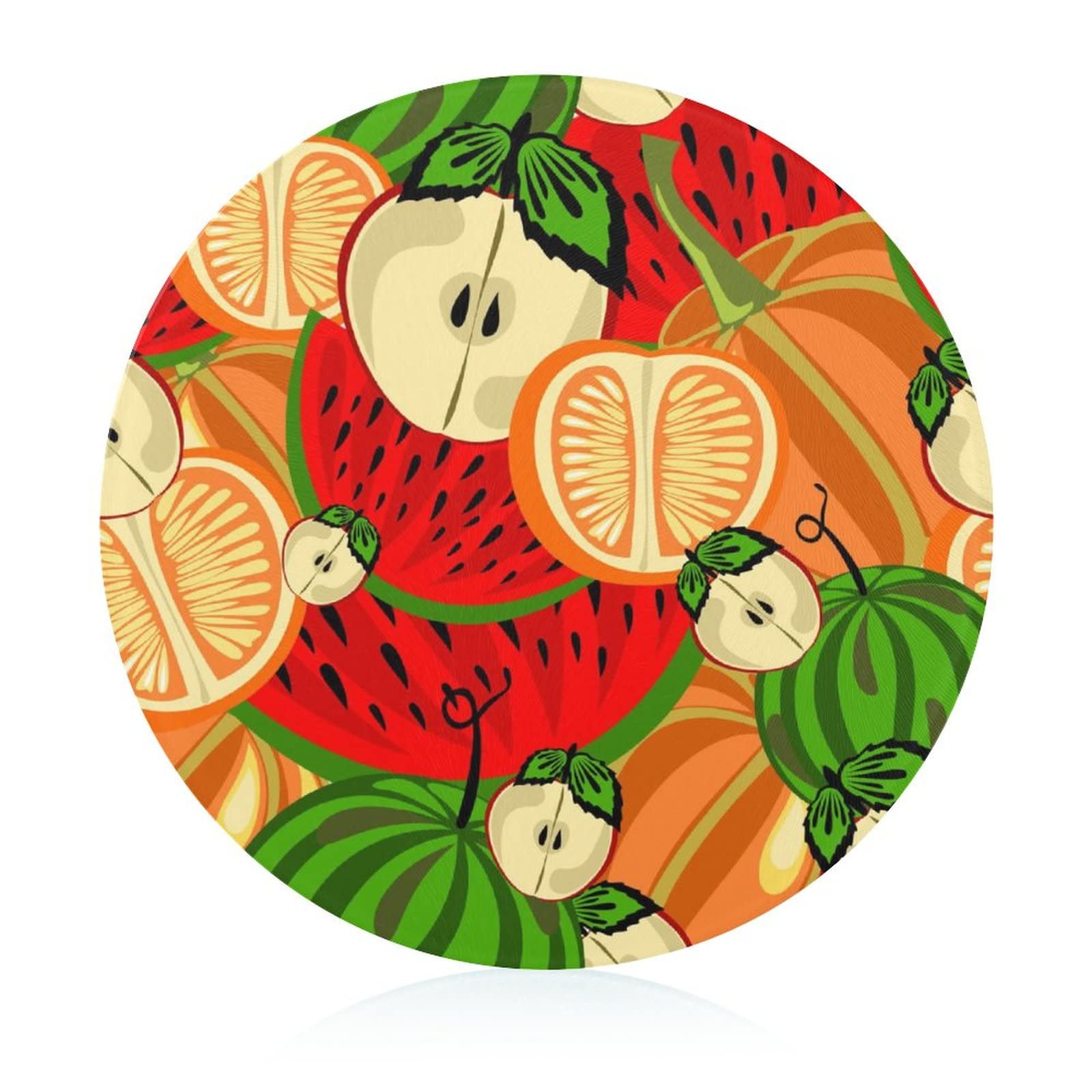 Planche à découper en verre trempé pastèque antidérapante | Plaque cuisine 20cm