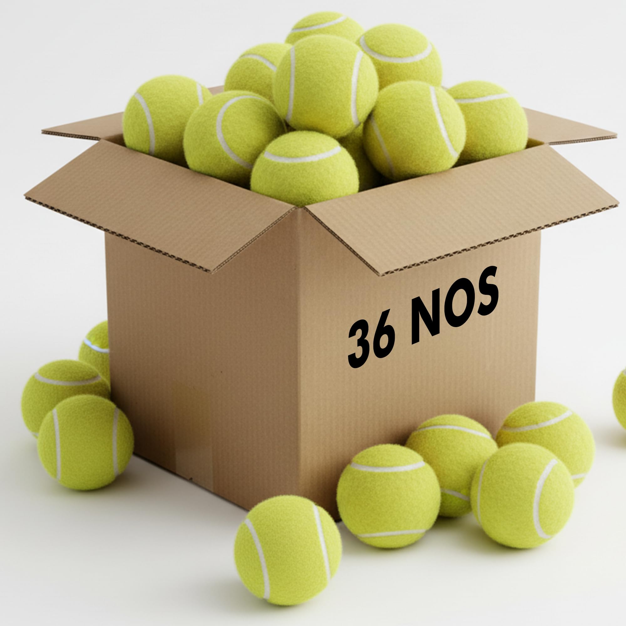 EPISENT Tennis Balls Pack of 36 | Ideal for Sports, Practice, Pet Play, Dog Training, Throwing Machine & All Court Types | Includes Mesh Carrying Bag