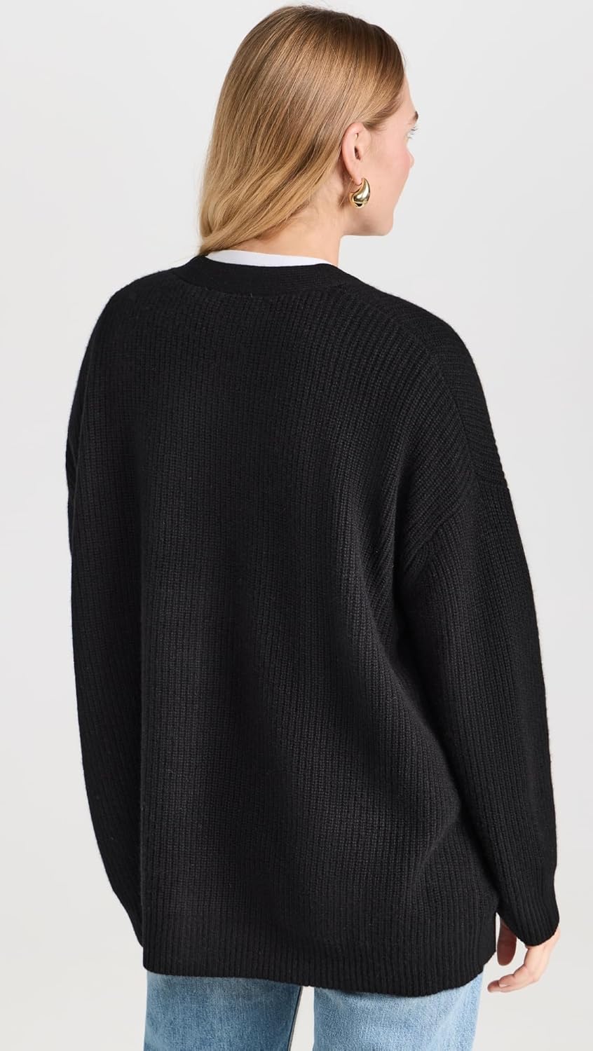 Jenni Kayne Women's Cashmere Cocoon Cardigan, Black, XL - Image 3