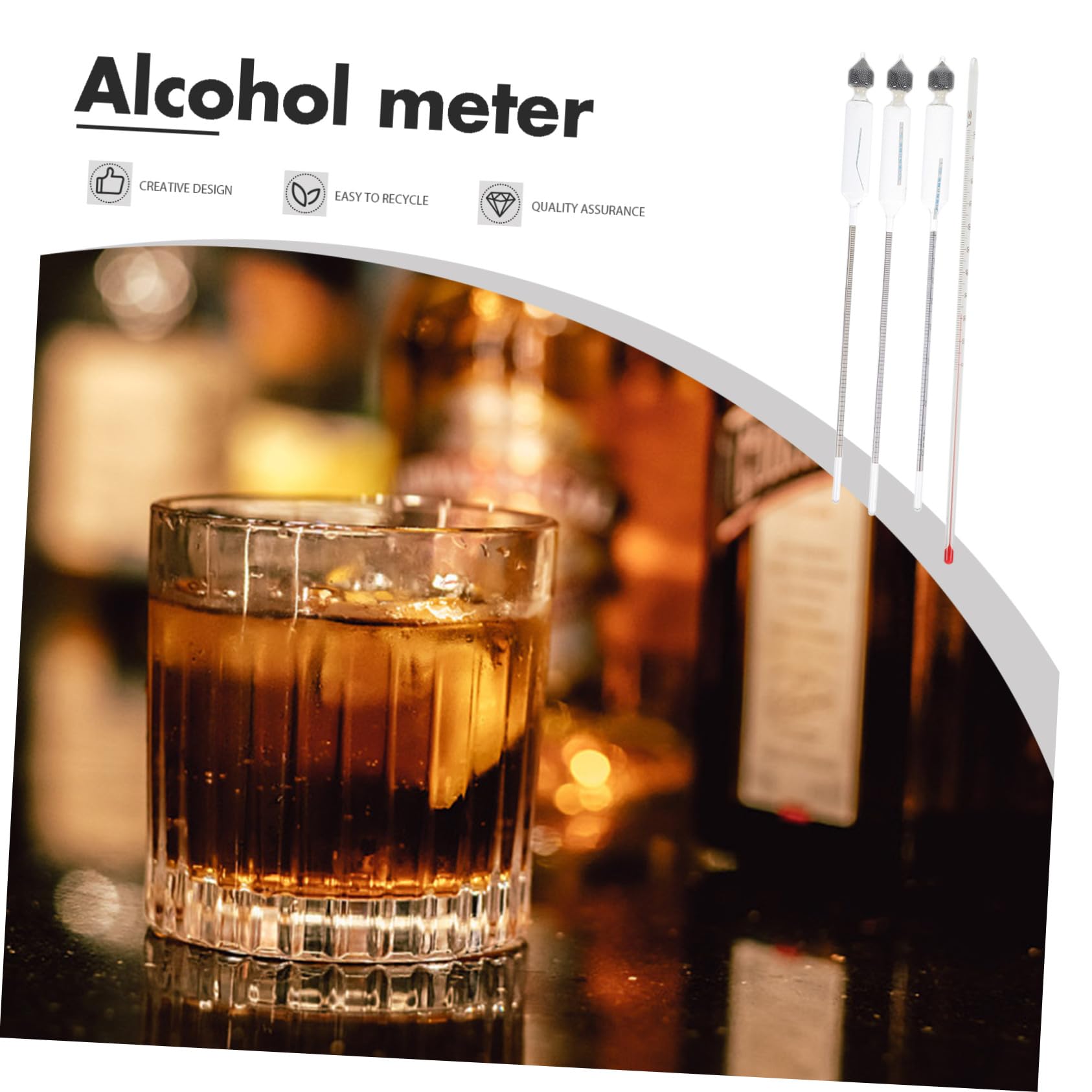 ULTECHNOVO Alcolometro per Vino in Vetro con Termometro e Misuratore Gradazione Alcolica Scatola Strumento Preciso per Produzione e Controllo e Distillati