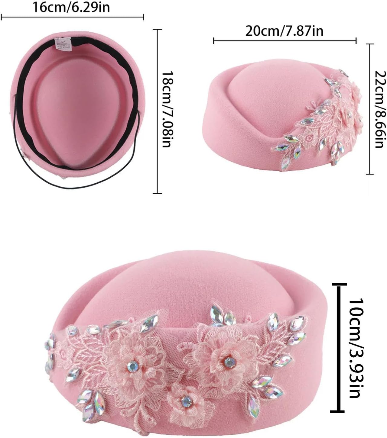 Wedding Hats Cocktail Evening Party Cap for Women with Flower Church Beret Hat Cosplay Costume Accessory