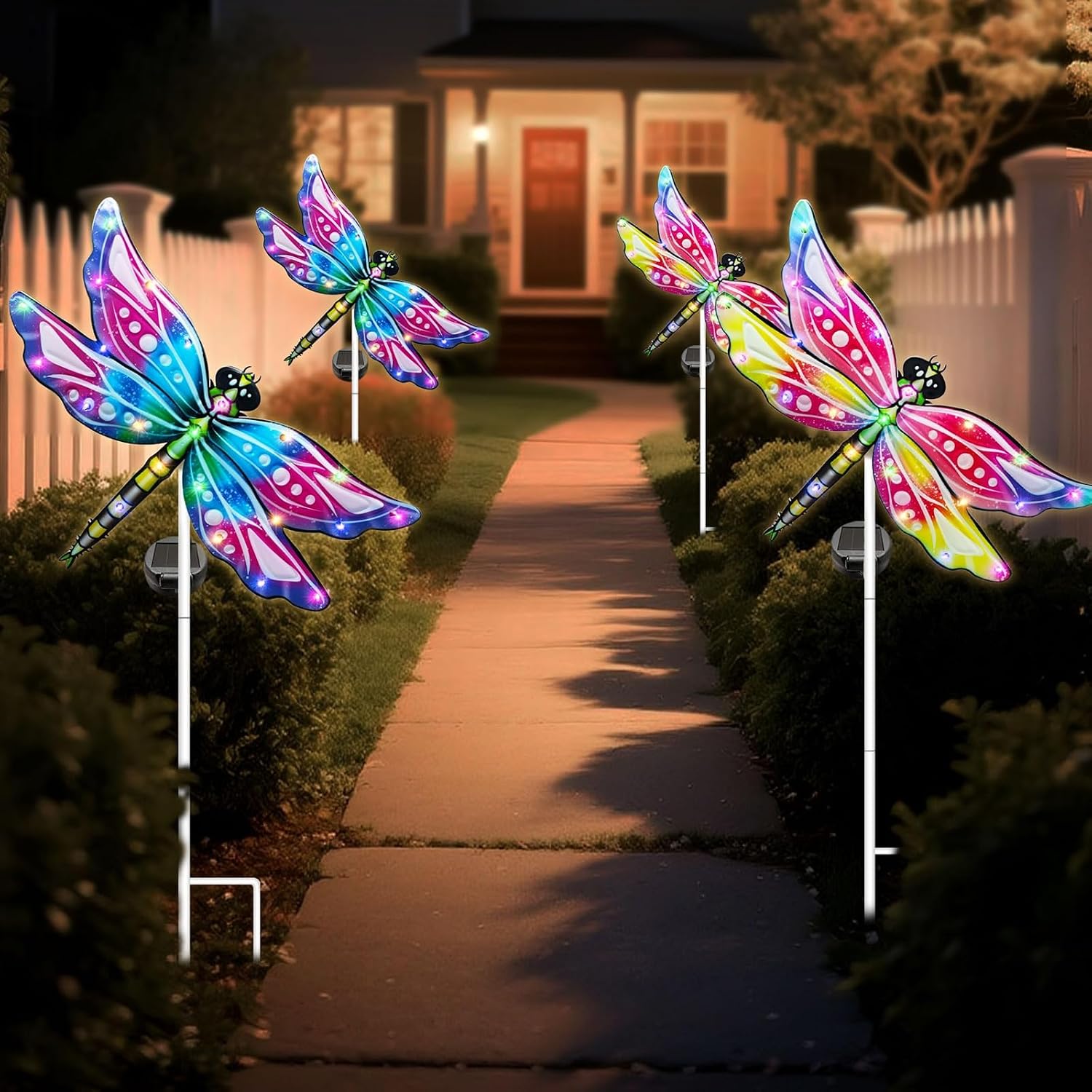 Hexagram Dragonfly Garden Stakes Decor, Dragonfly Garden Yard Stakes image 3