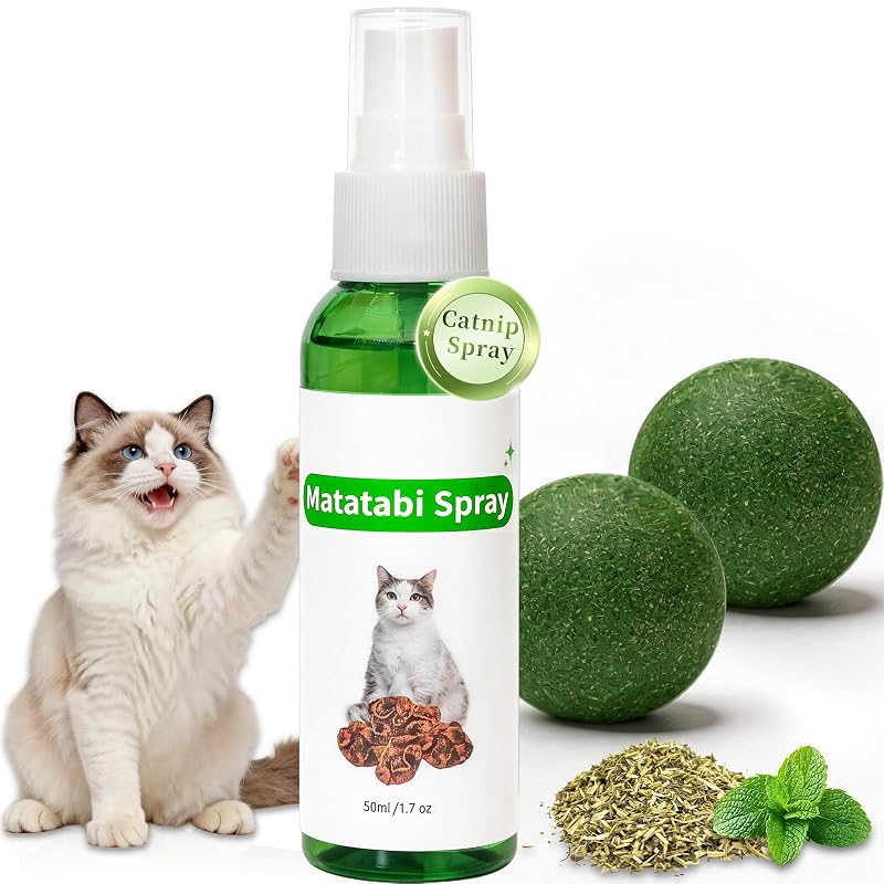Spray de Catnip para Gatos com Bolas Interativas, 50 mL, tovaginsh