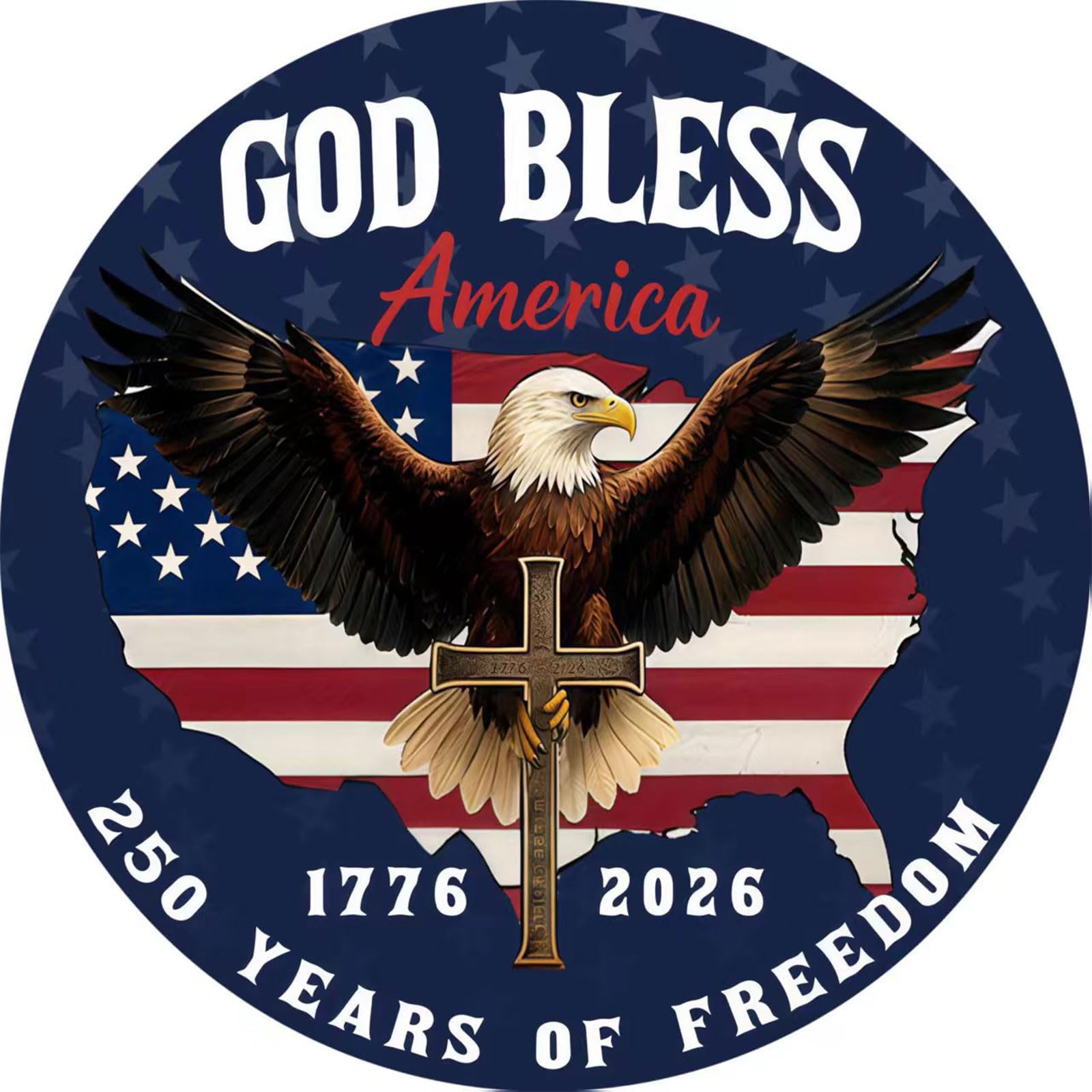 Patriotic Anniversary Decor for Porch or Entryway, Independence Day Door and Wall Display Accent for Holiday Home Patriotic Door Decor July Fourth Decoration Anniversary Home Accent Front Wall Porch