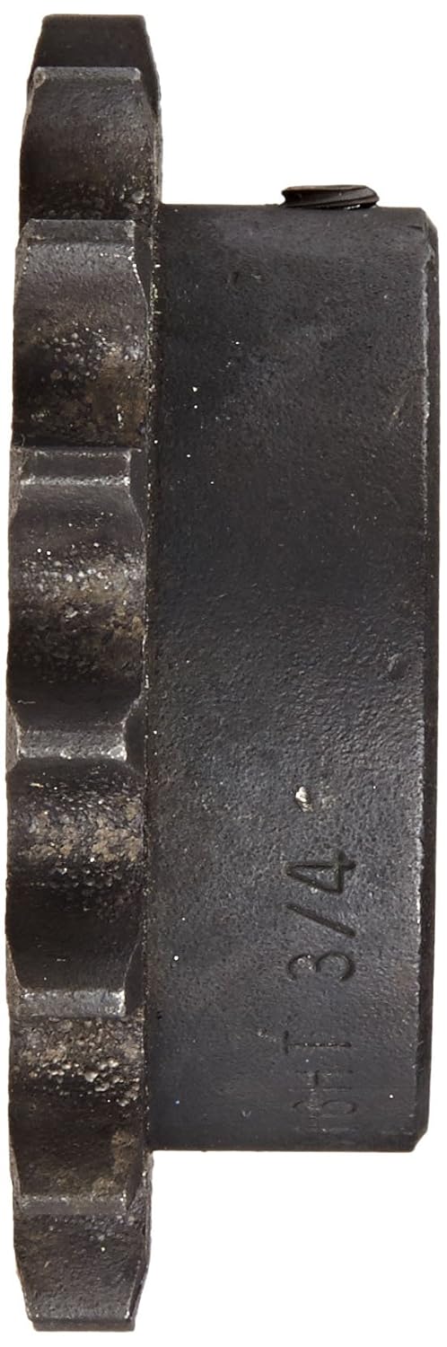 Martin Roller Chain Sprocket, Hardened Teeth, Bored-to-Size, Type B Hub, Single Strand, 40 Chain Size, 0.5" Pitch, 16 Teeth, 0.75" Bore Dia., 2.814" OD, 2" Hub Dia., 0.284" Width