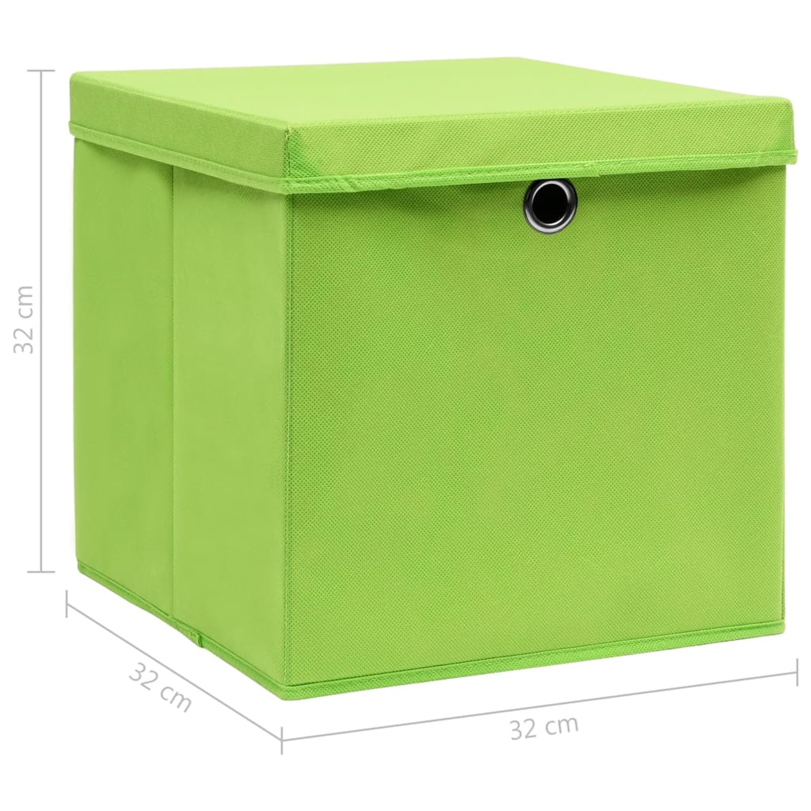 ShGaxin Scatole con Coperchi 4 pz Verdi 32x32x32 cm in Tessuto,Antipolvere,Scatole con Coperchi,Scatole,Forniture Domestiche-288370