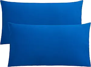 FLXXIE 2 Pack Microfiber King Pillow Cases, 1800 Super Soft Pillowcases with Envelope Closure, Wrinkle, Fade and Stain Resistant Pillow Covers, 20x36, Royal Blue