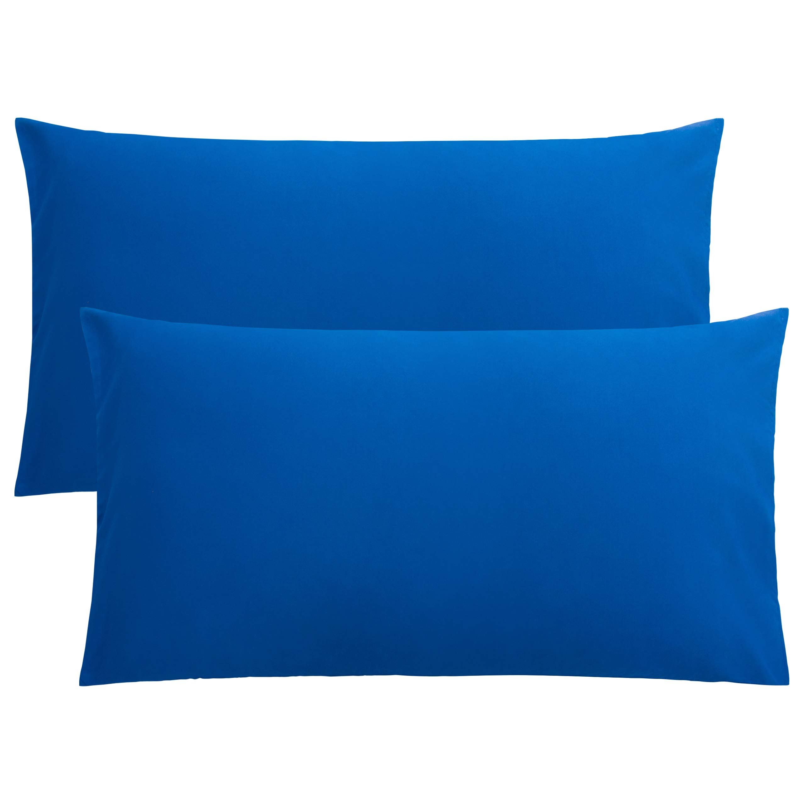 FLXXIE 2-Pack Microfiber King Pillow Cases, Envelope Closure, Royal Blue