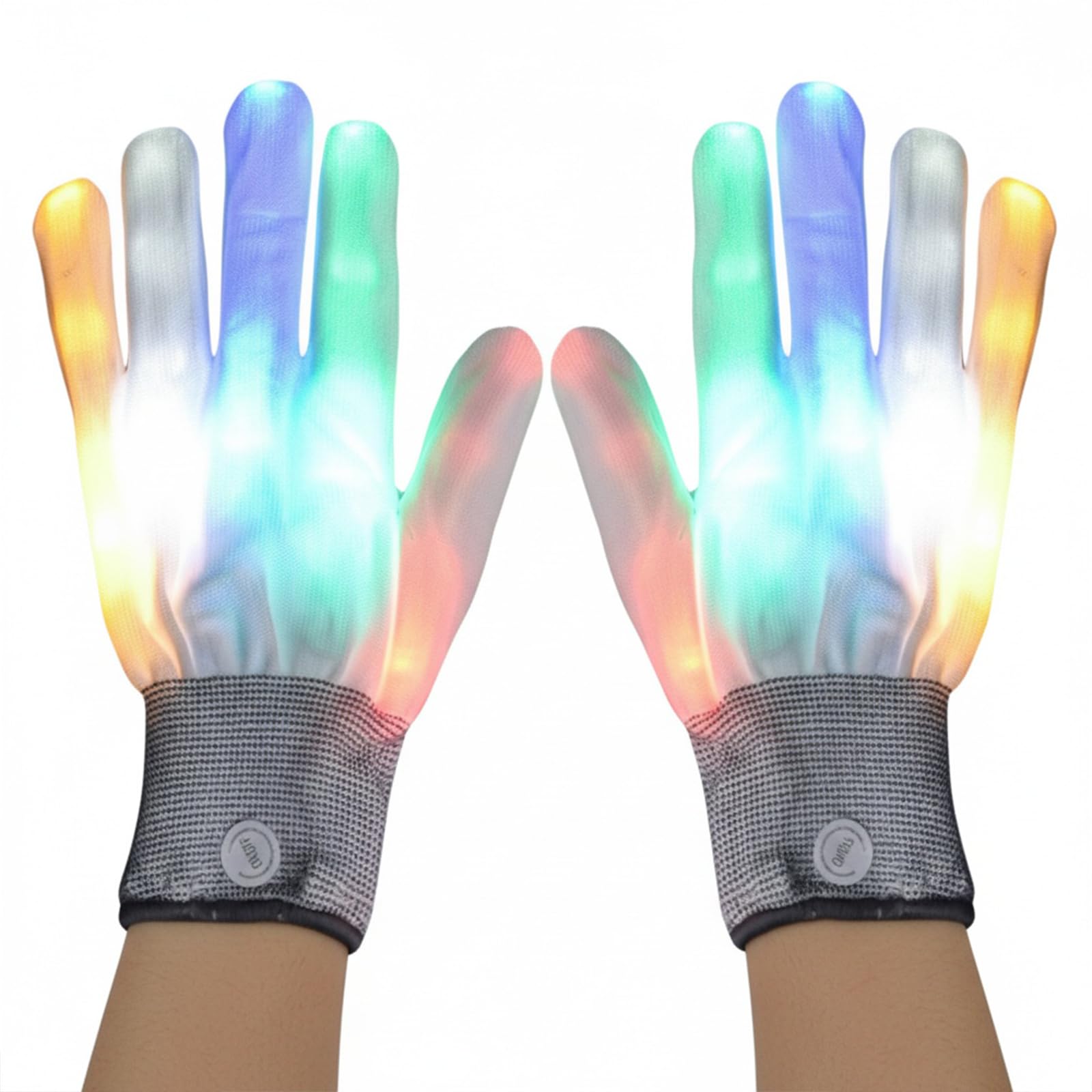 LED Light Up Gloves with Multi-Colour, Rave Gloves for Gloving Performance, Finger Lights for Parties, Festivals, Halloween and Christmas (C)
