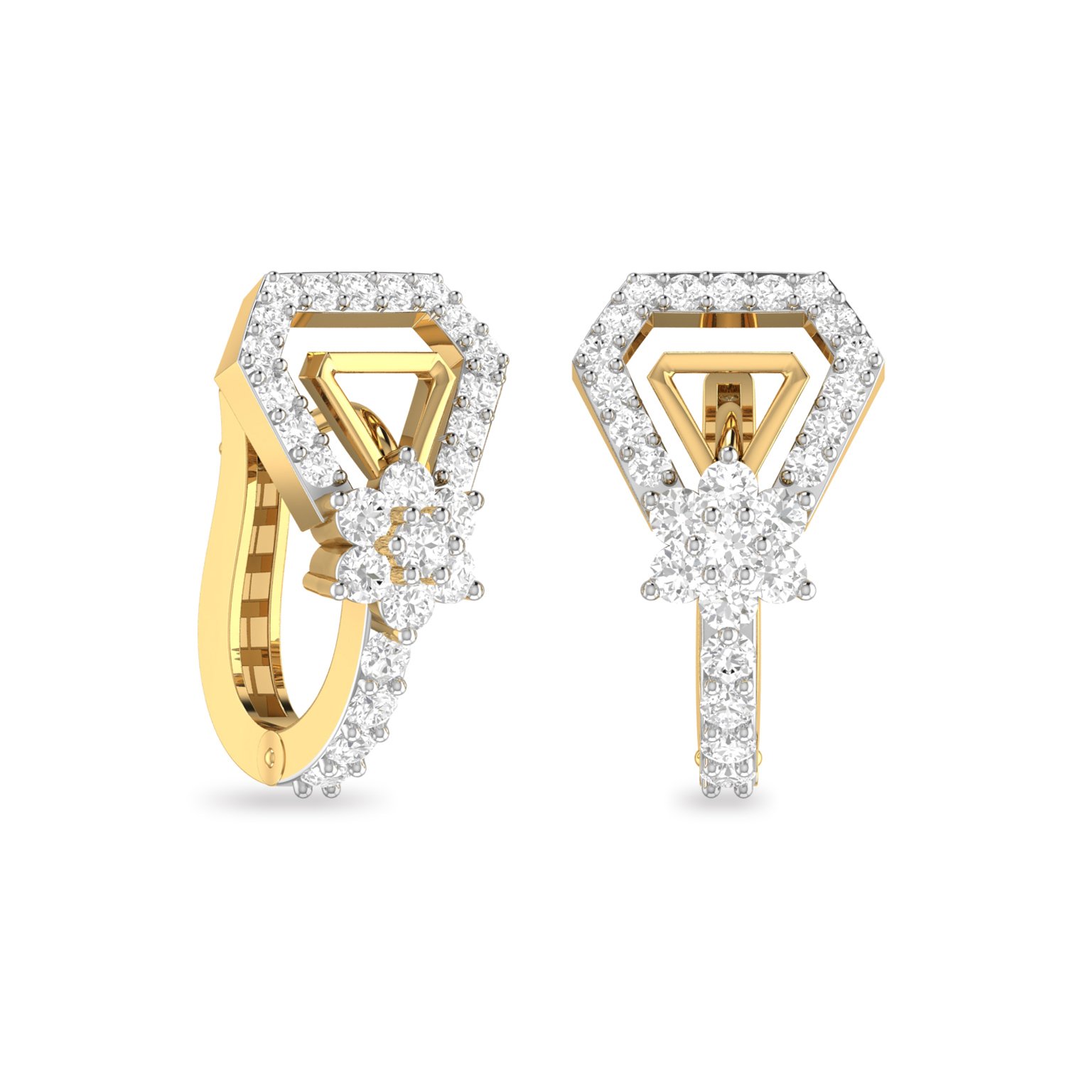 Aucent by PC Jeweller The Yuktahi 18KT Yellow Gold and Diamond Earrings-image-29