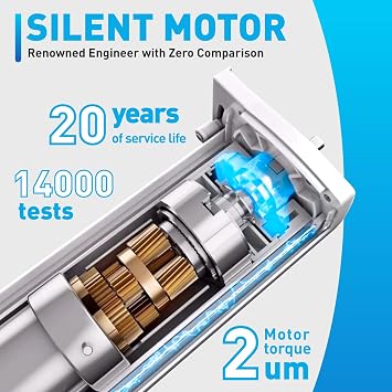 Smart Electric Curtains Track, Ceiling Curtains Track Adjustable Retractable Motorized Curtain Rod From 59 to 106 Inches, Automatic Curtain Opener, Work with Alexa/Google Home/Tuya Voice Control