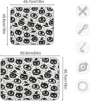 Vista 2 de Halloween Scary Face Dish Drying Mat Washnable Absorbent Dish Drying Pad For Kitchen Counter Mat Under Dish Drainer Tapete Para Cocina 16'' x 18