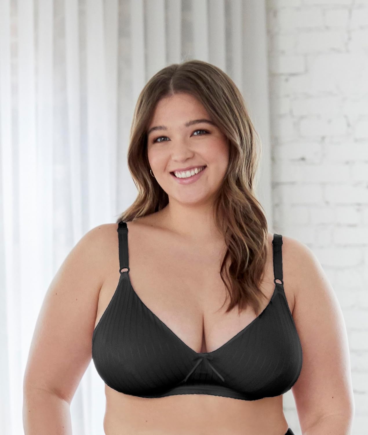 Bestform 5006248 Striped Wireless Cotton Bra with Lightly-Lined Cups - Image 2