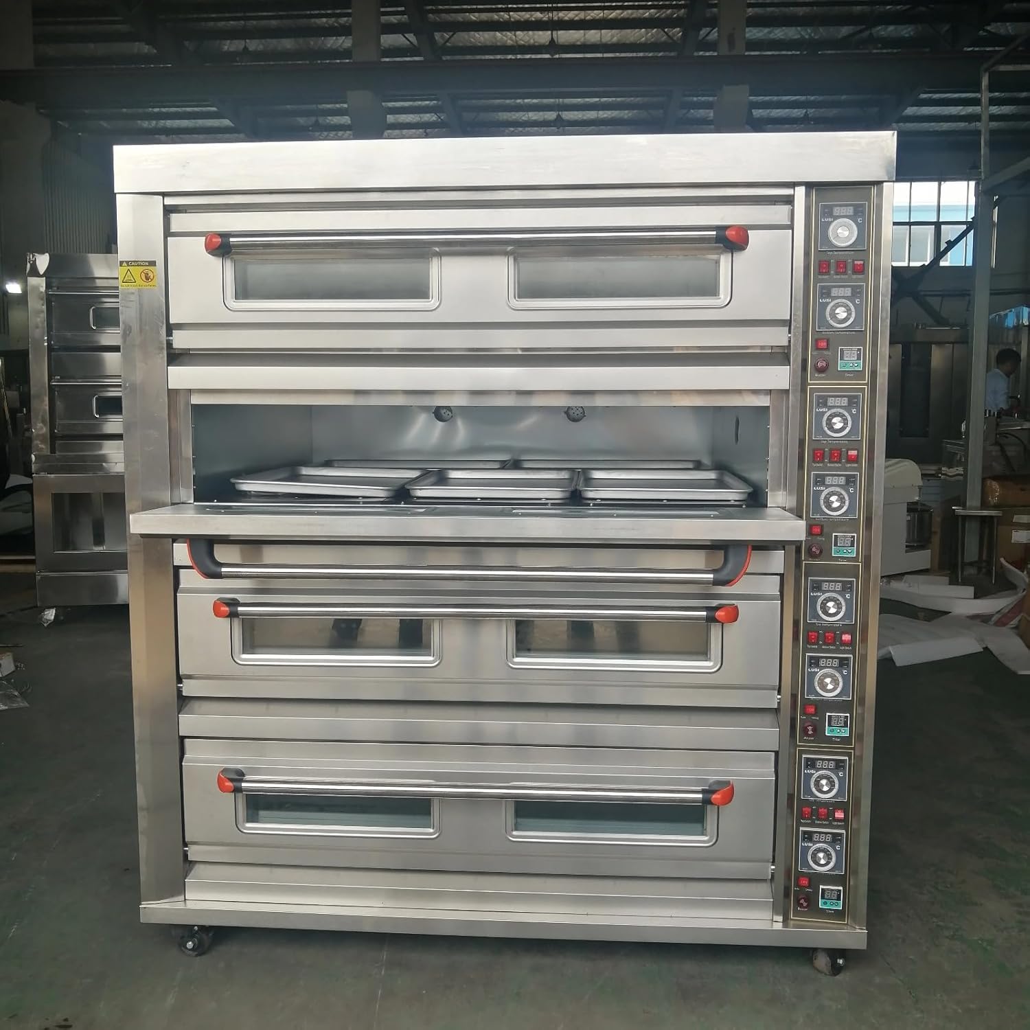 Gas Convection Baking Machine, Commercial Kitchen Oven, Stainless Steel Bakery Equipment With Spacious Baking Chamber for Restaurants, Bakeries and Food Preparation Kitchens