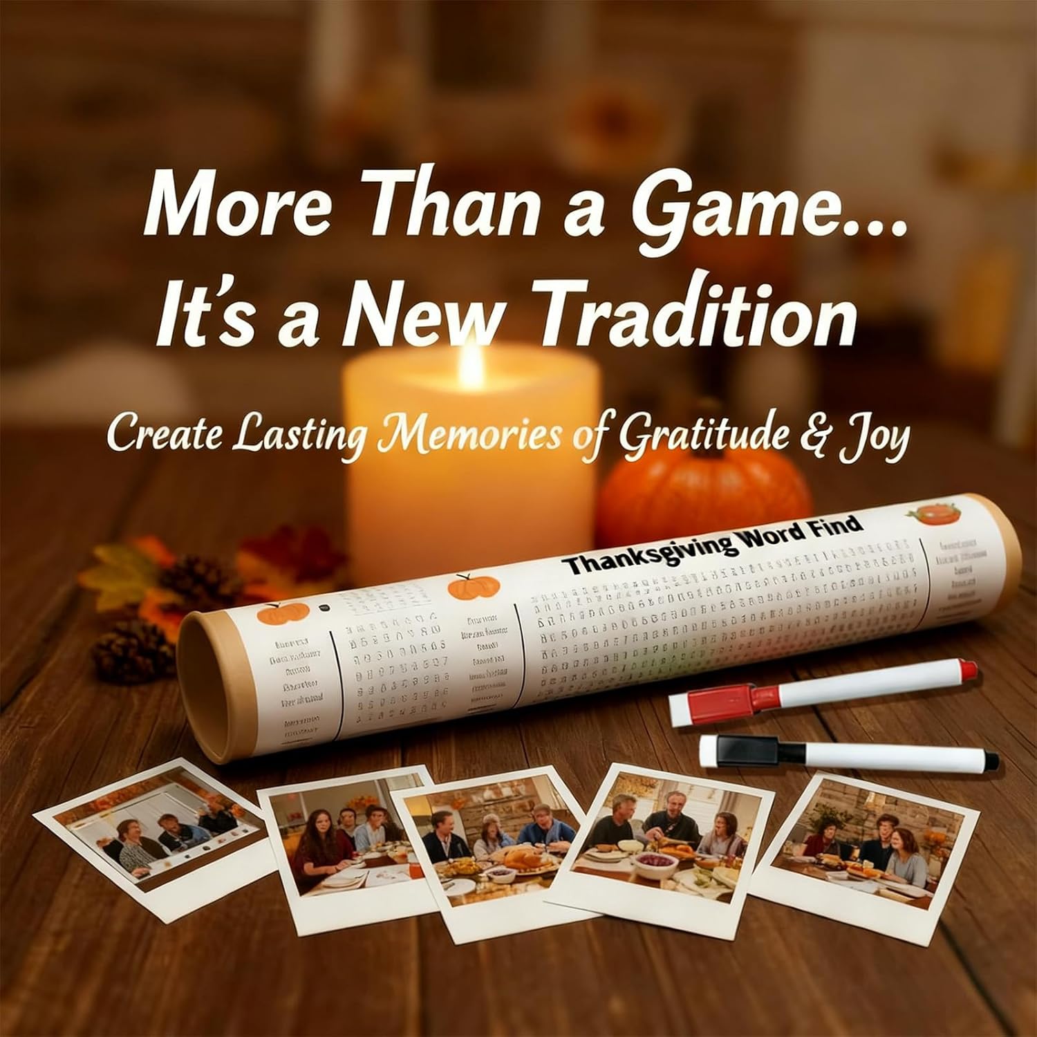 Jumbo Thanksgiving Word Search Poster Giant 36"x24" Wall Game with 50 Words Giant Thanksgiving Word Search Giant Word Search Poster Thanksgiving Game for Family Holiday Party decorations(Thanksgiving) - Image 7