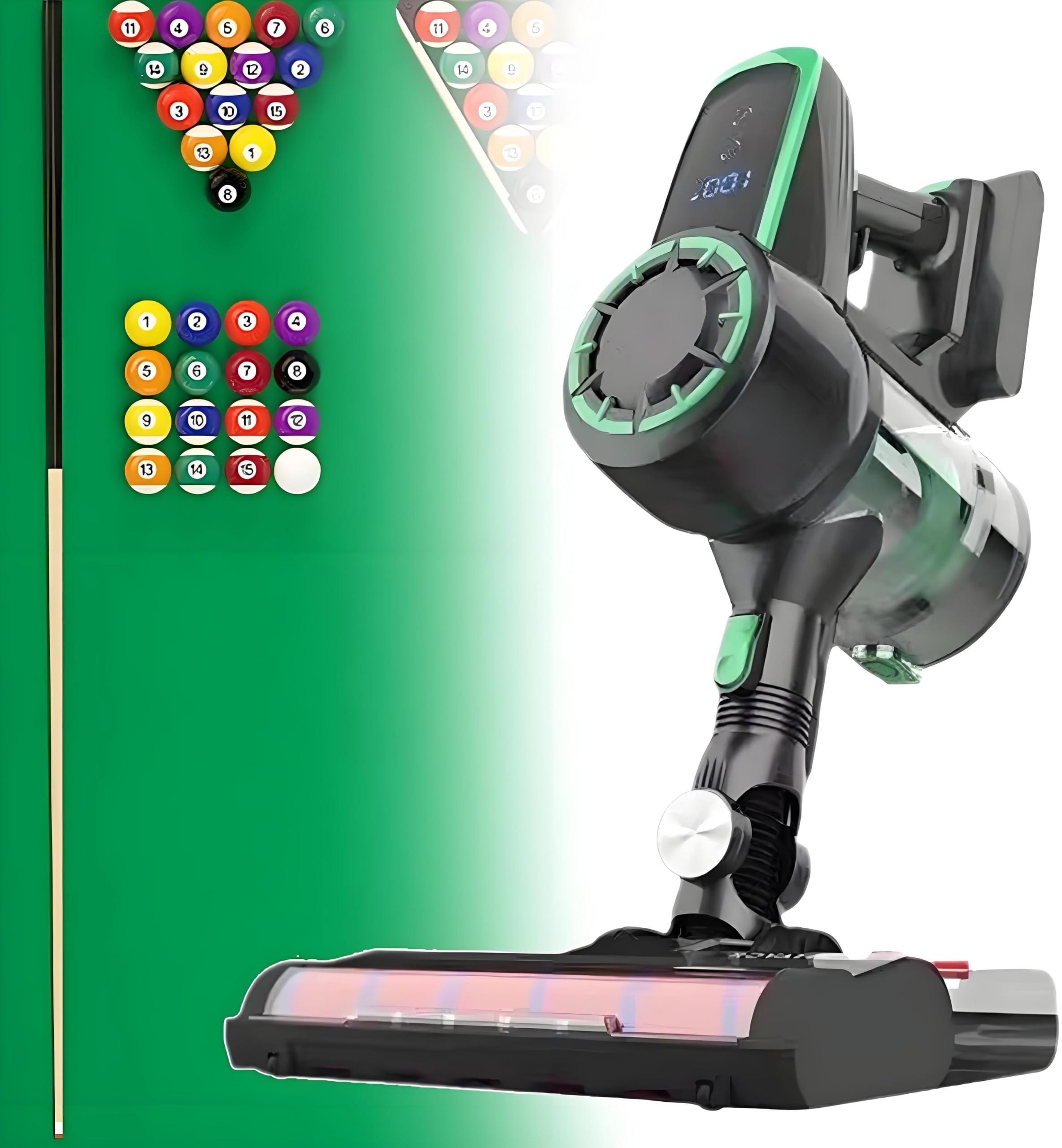 XNZJHPP 240W Cordless Billiard Table Cloth Vacuum Cleaner with LED Light, 22kPa Suction for Snooker Tables, Portable Handheld Design for Billiard Halls and Home Use (Green)