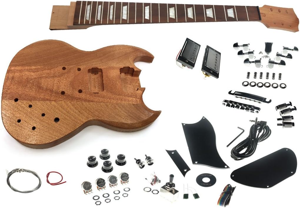 Solo SG Style DIY Guitar Kit, Mahogany Body, Mahogany Set Neck, SGK-10