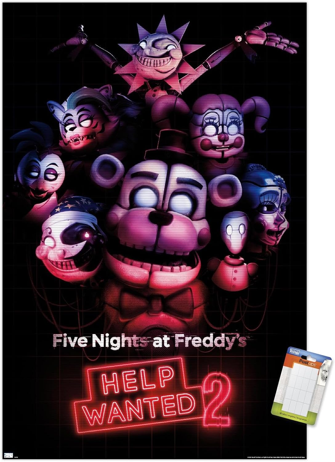 Trends International Five Nights at Freddy's: Help Wanted 2 - Key Art Wall Poster, 14.72" x 22.37", Premium Poster & Mount Bundle