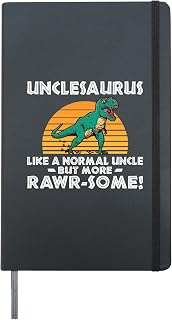 Unclesaurus like a normal Unlce but more Rawr Some Brother Hardcover Journal, Black