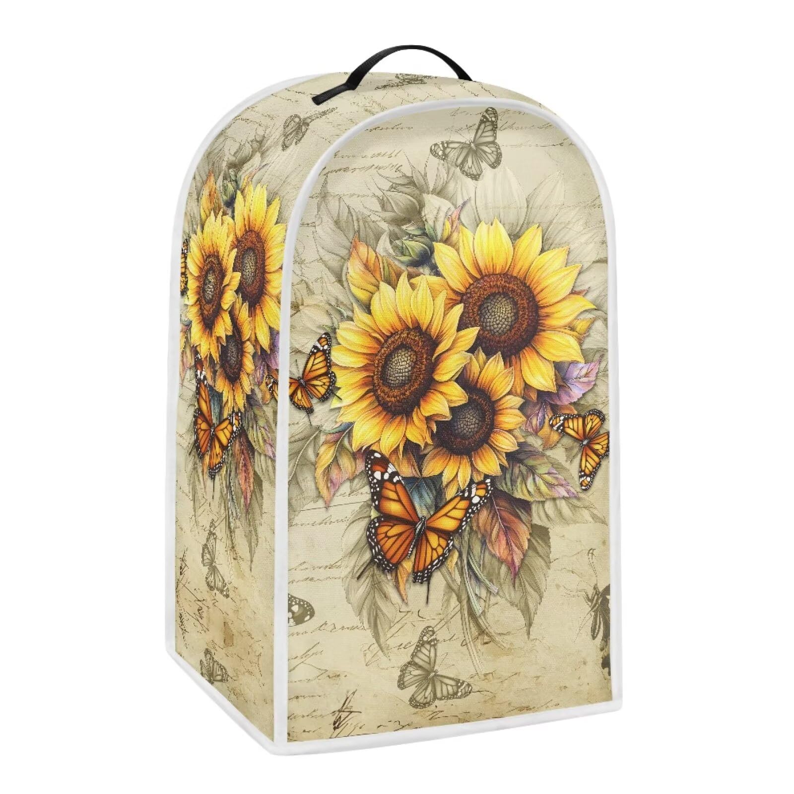 Sunflower Butterfly Blender Dust Cover for Small Appliances Anti Fingerprint Food Processor Cover with Handle Blender Storage Bag for Coffee Makers or Juicers Kitchen Decor