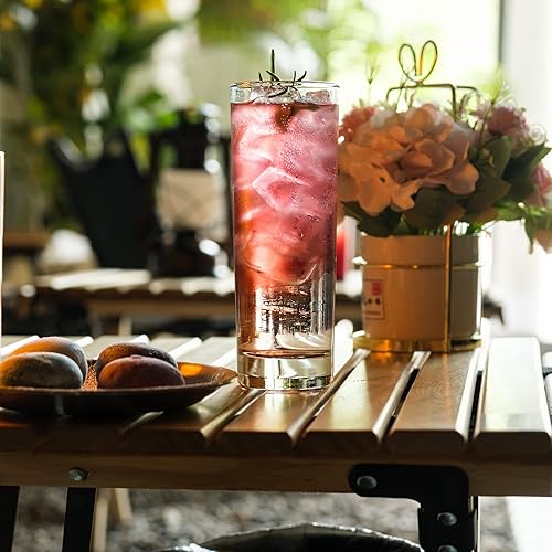 Miniatura 3 de LUXU Vasos altos de alta calidad (juego de 6), vasos Tom Collins de 10 onzas, vasos de vidrio alto transparente, bonitos vasos de cóctel, vasos de