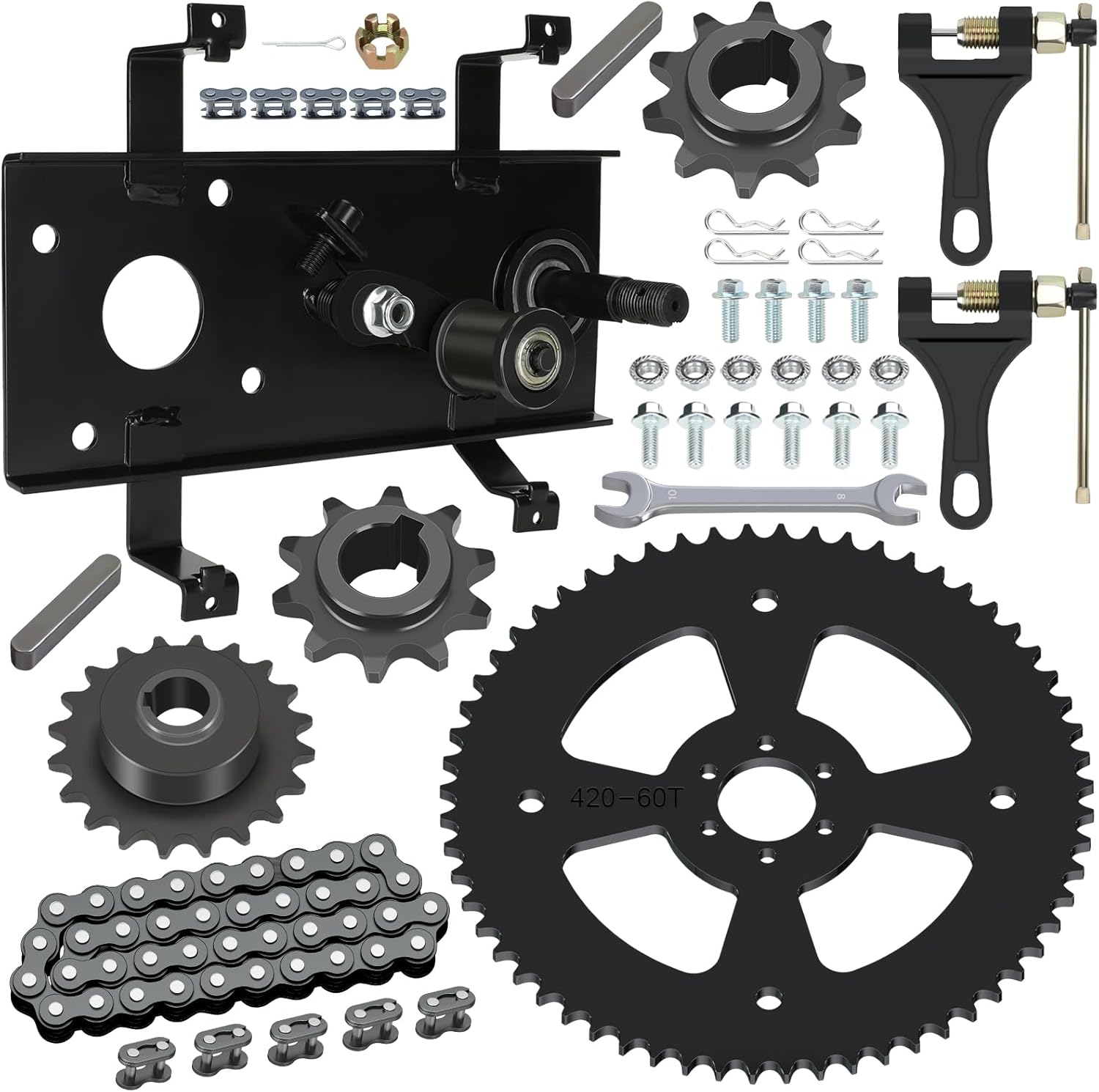 Jackshaft Assembly Cover Kit and Upgrade 60 Tooth Sprocket Replacement for Coleman CT100U
