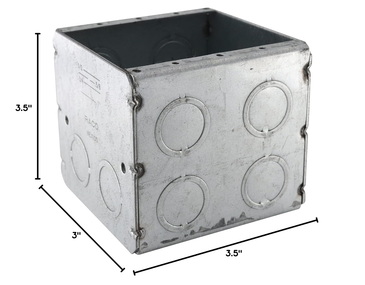 Raco Hubbell 696 Masonry Boxes, 3-1/2 in. Deep - Nongangable with Conduit KO's, 2-Gang, 3-25/32 in. Wide, Gray