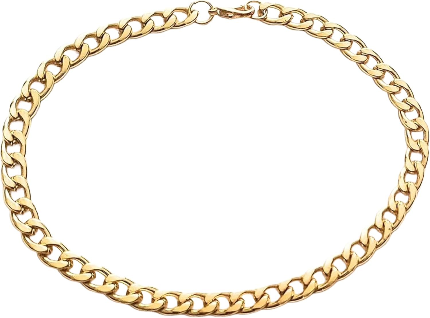 12 Inch Plated Gold Stainless Steel Anklet 9x6mm Cuban Style Ankle Bracelet Chain Flat Comfortable Links Gift Boxed Plus Size