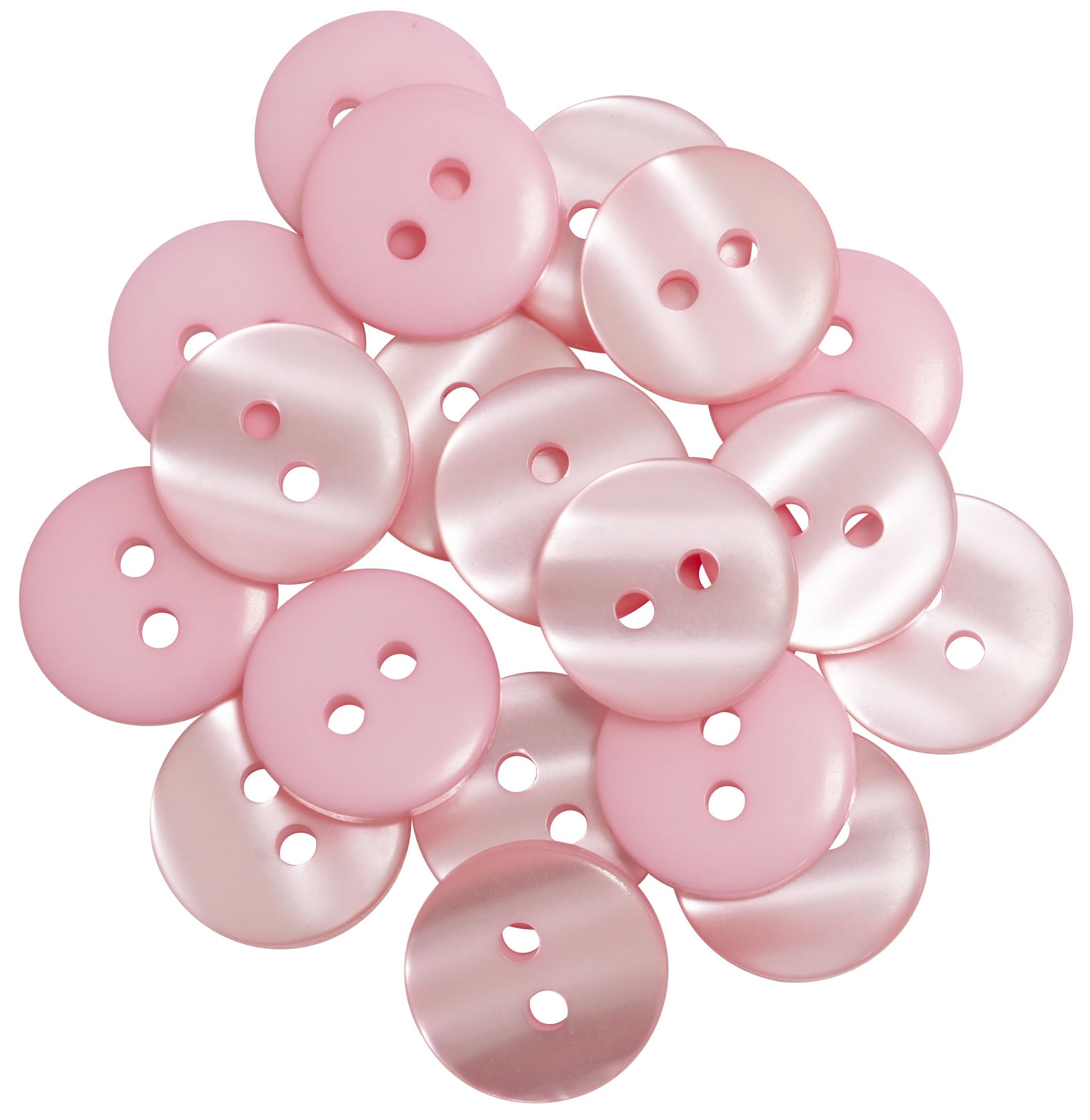 Lot De 20 Boutons Scrapbooking Rose Clair 4 Trous 11 Mm - Résine Neuf