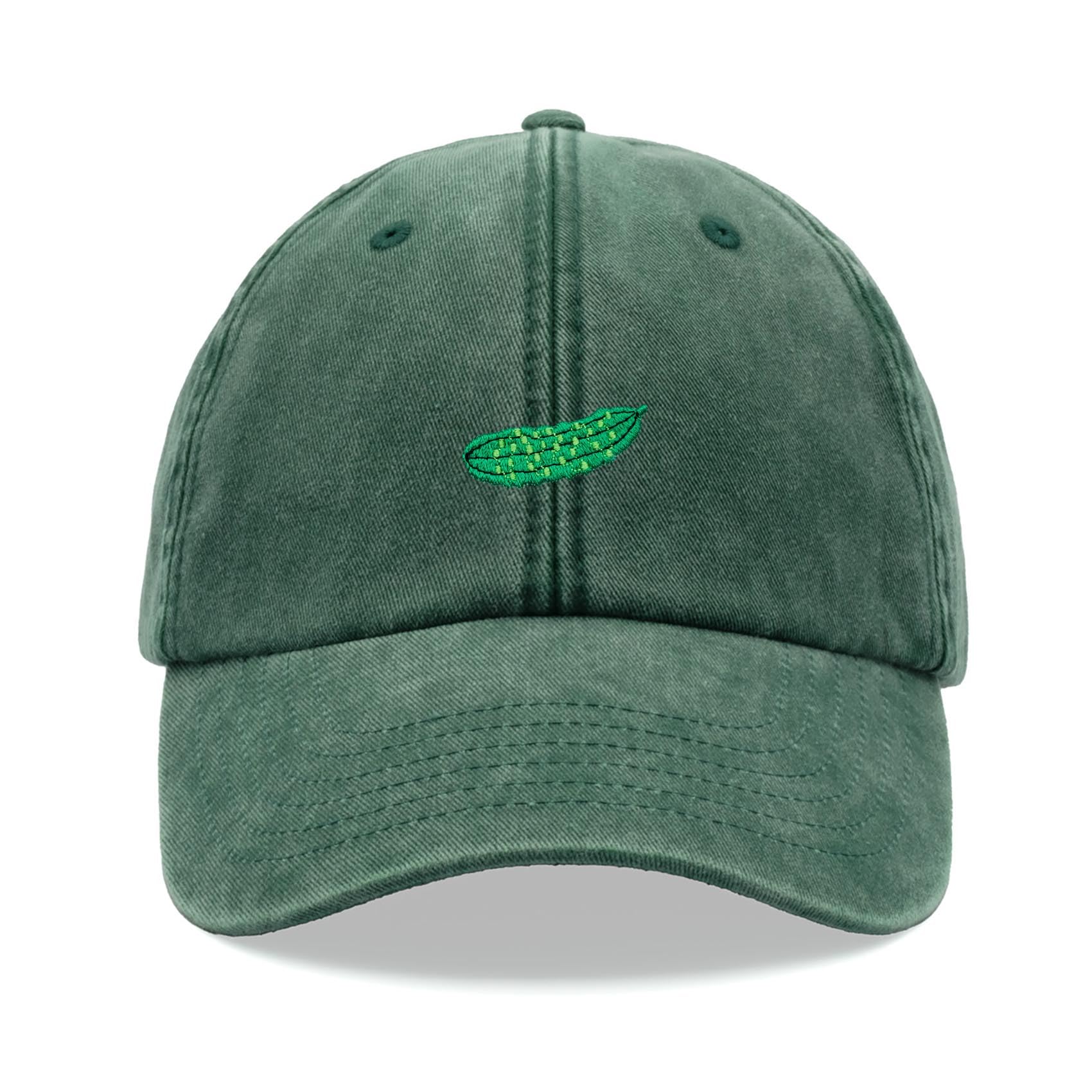 Cap Base Unisex Bottle Green Pickle Baseball Cap Vintage Washed Dad Hat Adjustable