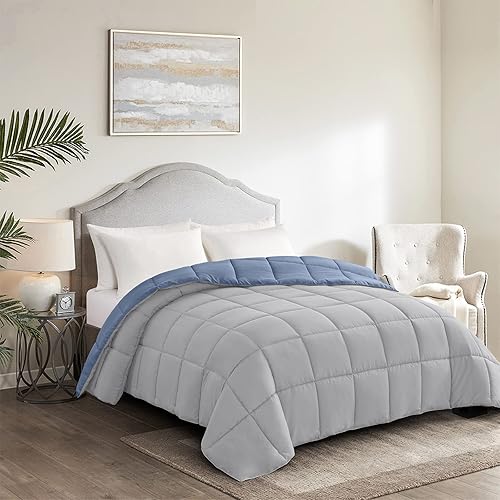 Miniatura 5 de Homelike Moment - Edredón tamaño queen extragrande, inserto de edredón color azul, plumón alternativo, ligero, acolchado, suave, para todas las