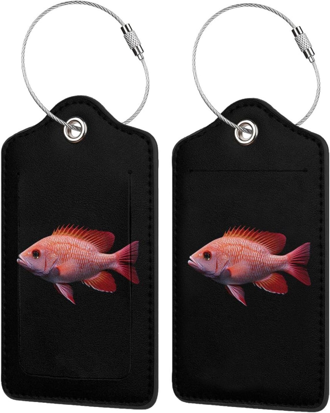 Elevate Your Travel Red Snapper Experience with Our Premium Leather Luggage Tag - Stylish, 1PCS14