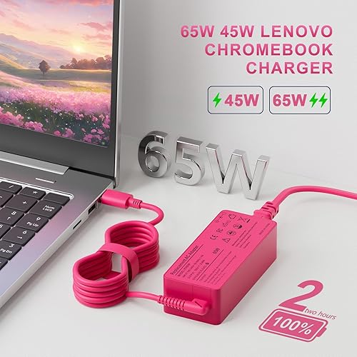 Miniatura 2 de USB-C 65W 45W AC cargador de repuesto para Lenovo ThinkPad T480 T490 T580 ADLX65YDC2A ADLX65YLC2D ADLX65YDC3A ADLX65YDC2D chromebook 2ª generación