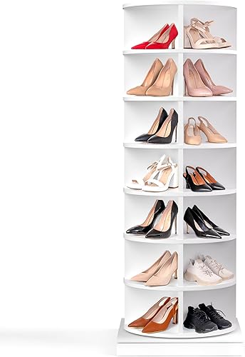 EconoHome Zapatero giratorio de 360°, organizador de zapatos giratorio de 7 niveles, organizador de zapatos giratorio con capacidad para hasta 35