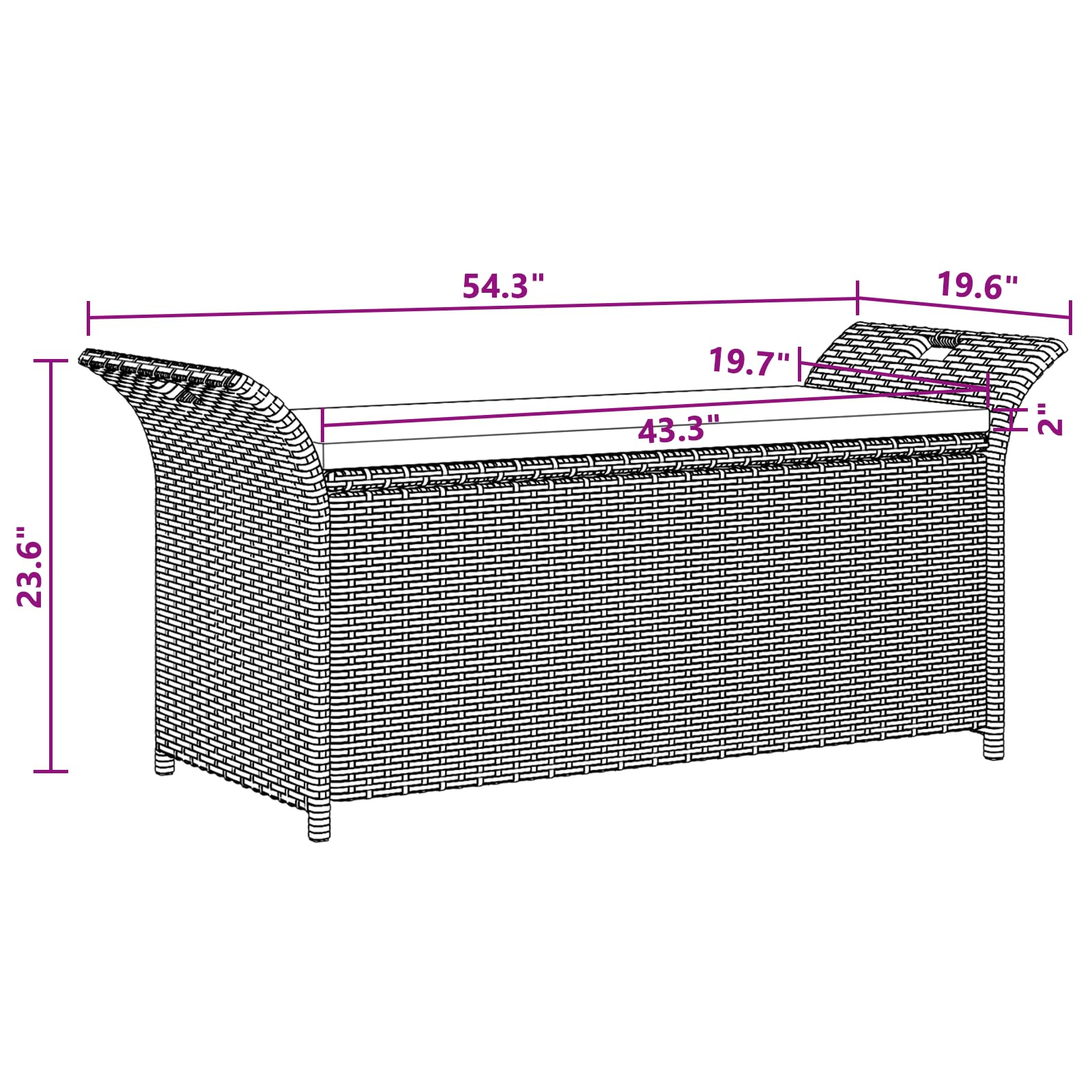 vidaXL Gartenbank Poly Rattan Bank Sitzbank Kissenbox Auflagenbox Gartentruhe
