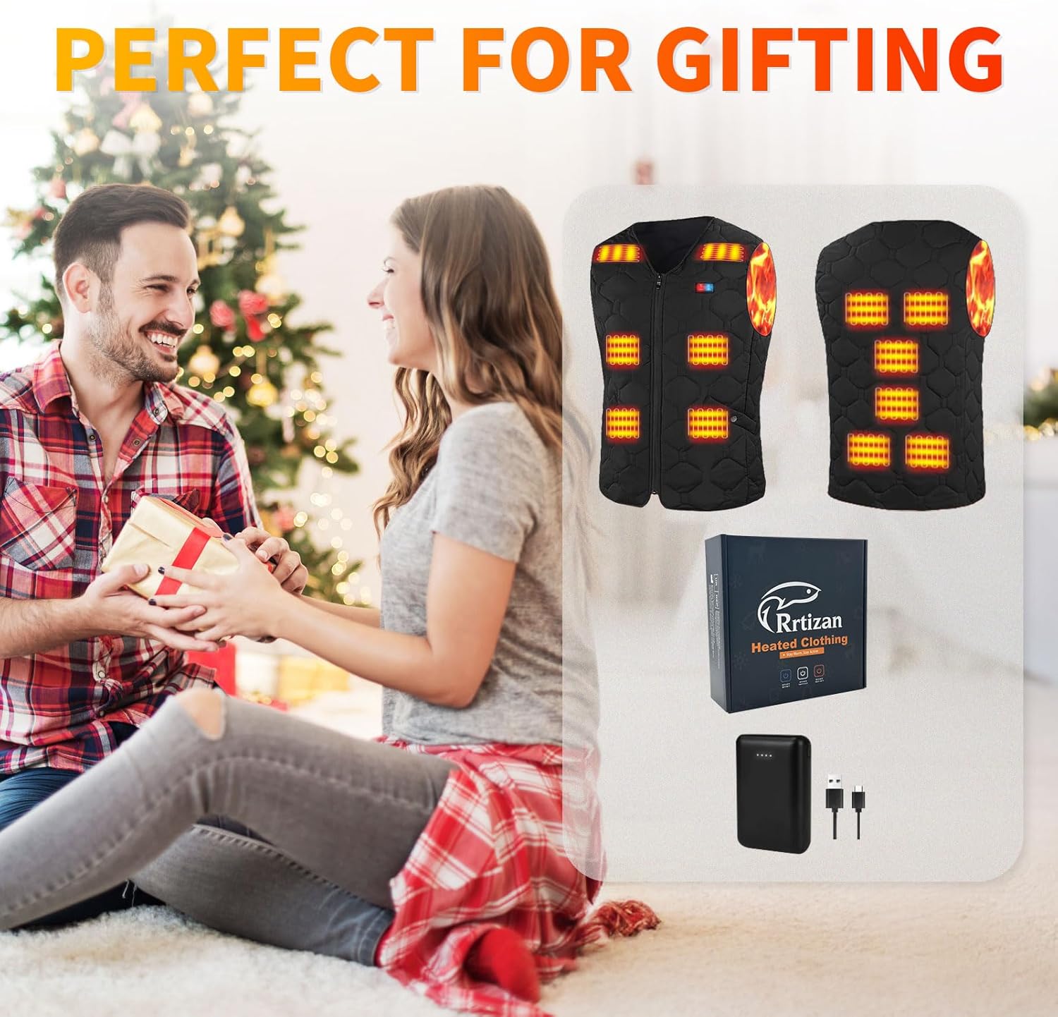 Rrtizan Heated Vest for Men,Lightweight Electric Heating Vest with Battery Pack for Winter Outdoor Hunting Skiing Hiking work - Image 5