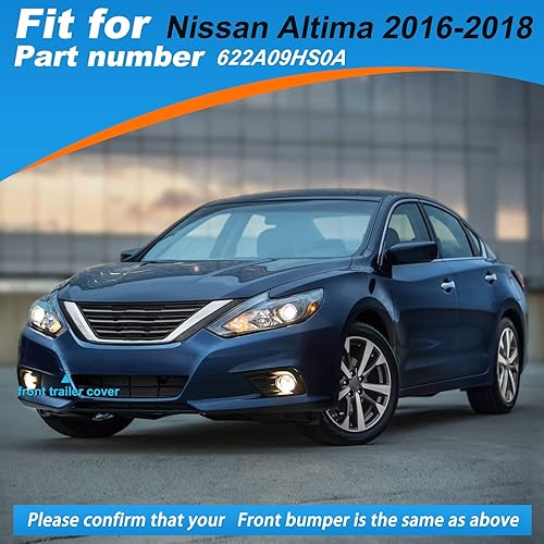 Miniatura 3 de CZShiYue Cubierta de gancho de remolque delantero para Nissan Altima 2016 2017 2018 622A09HS0A plata lado derecho del pasajero