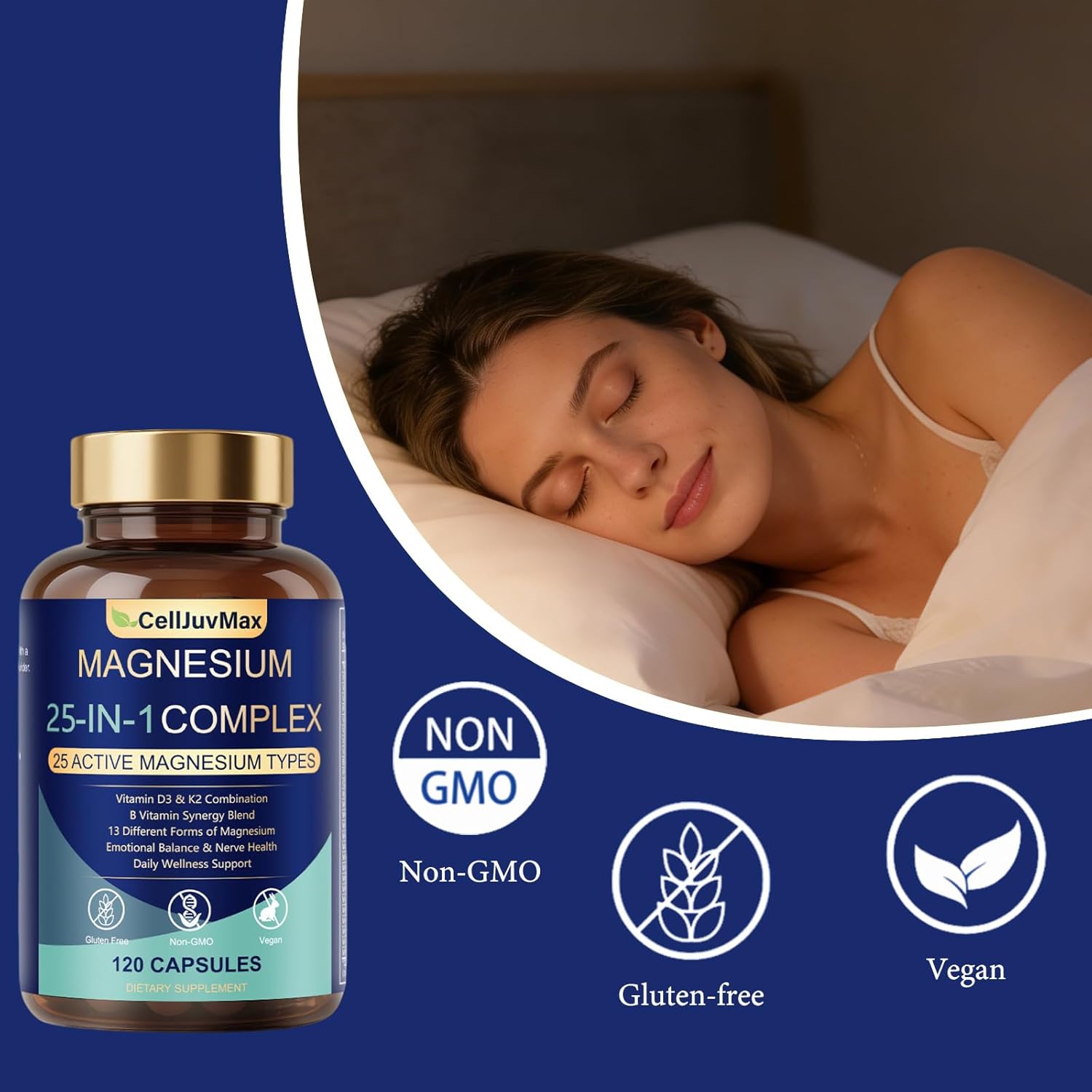 25-in-1 Magnesium Complex | Multi-Form Absorbable Blend for Daily Nutritional Support, 120 Vegan Caps (1)