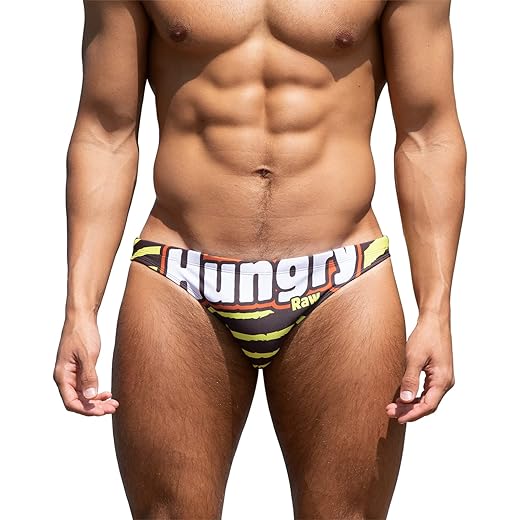 Mens Swim Briefs Striped Quick Dry