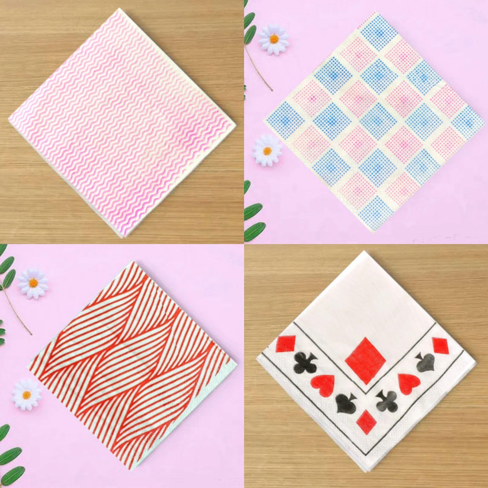 Nice Touch Tissue Paper 3 Ply (25 Pulls Per Pack, 100 Sheets, 33 X 33 cm) | Pack of 4 Printed Tissues | 3PLY Table Napkins | Party Essential (B0CLLKDZV2) Amazon Price History, Amazon Price Tracker