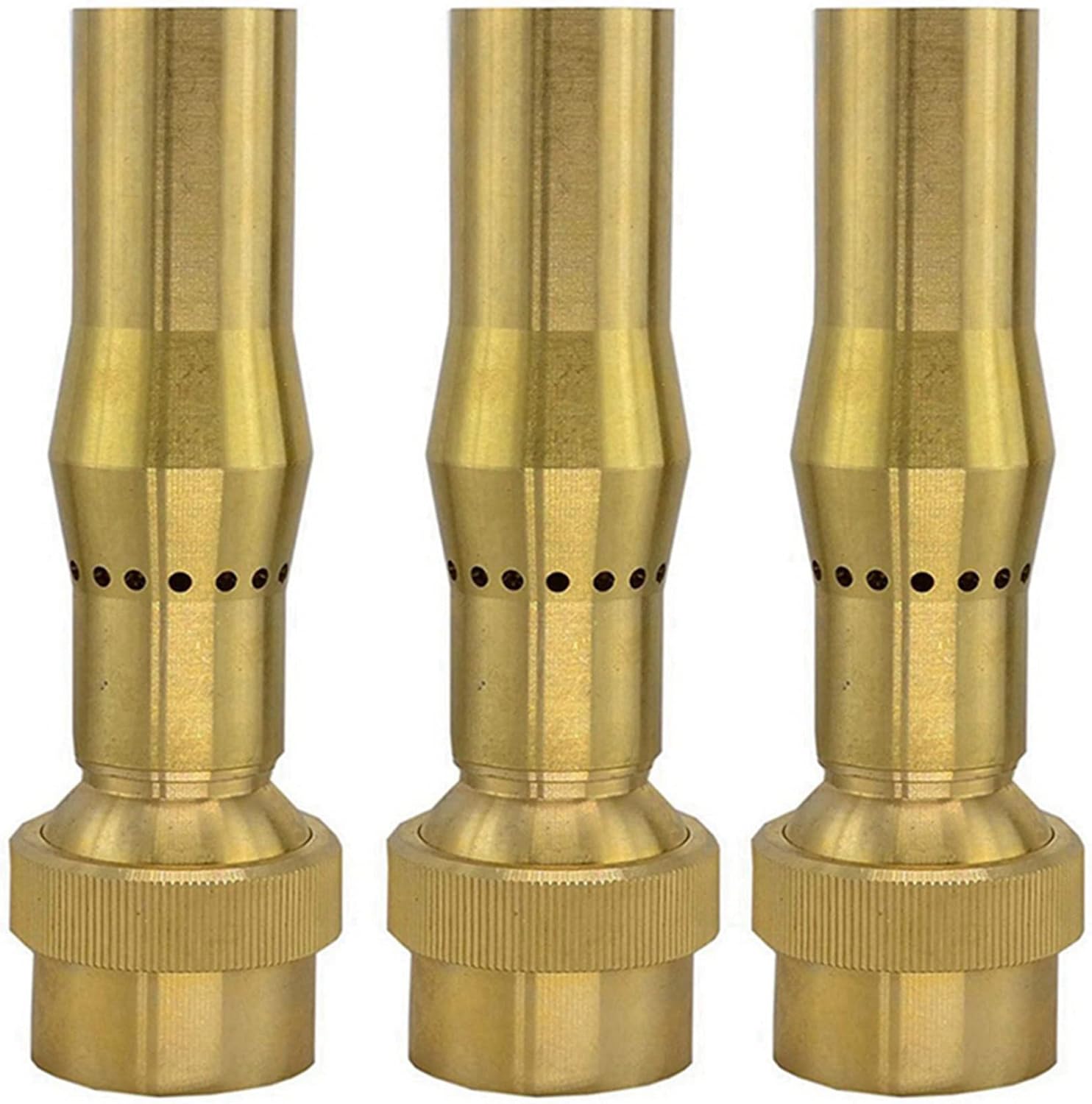 3個 3/4インチ真鍮フォームジェット噴水ノズル庭の景色噴水調節可能なマルチスプレーノズル庭の池の装飾噴水機器