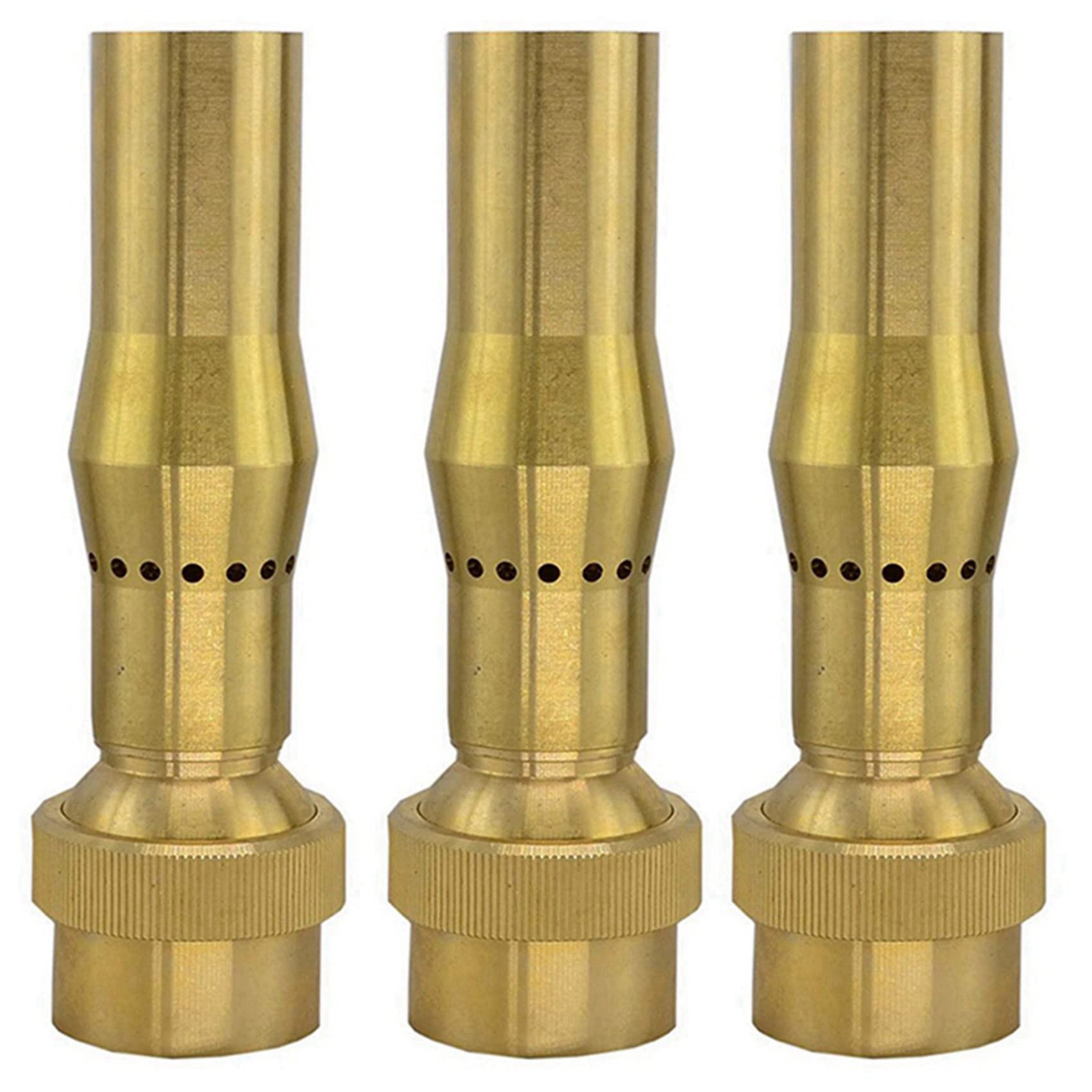Hndhbfgrt 3pcs 3/4 Inch Brass Foam Jet Fountain Nozzles Garden Landscape Fountain Adjustable Multi- Nozzle Garden Pond