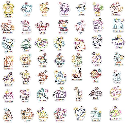 Miniatura 4 de Calcomanías de animales de linda, 50 unidades, calcomanías de anime de dibujos animados kawaii, taza de agua, guitarra, teléfono, portátil,